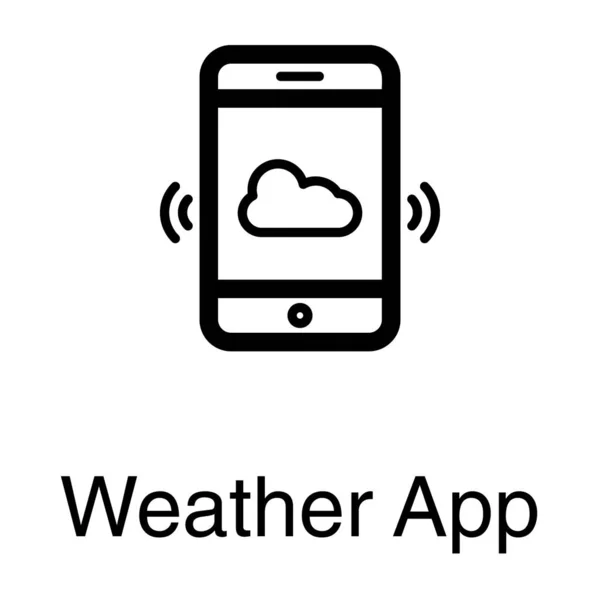 天気モバイルアプリラインデザインベクトル — ストックベクタ