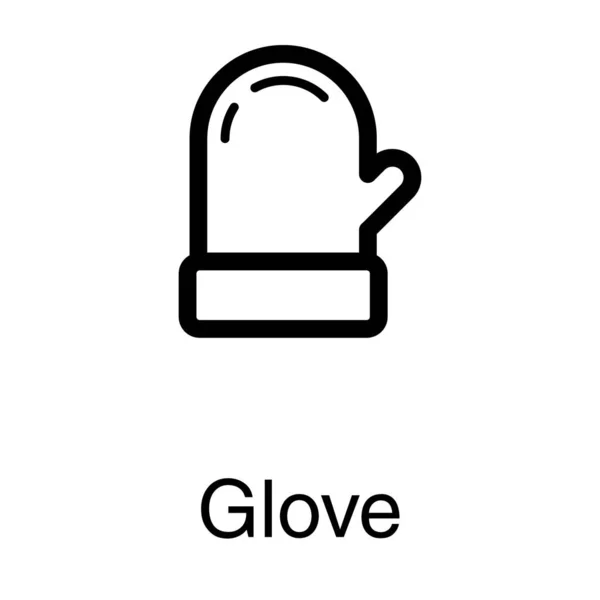 Winter Glove Vector Line Design — Stock Vector