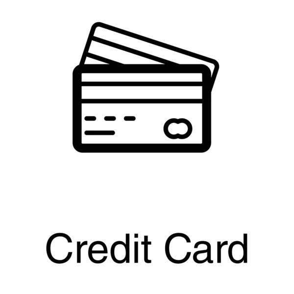 クレジットカードのラインデザインアイコン — ストックベクタ