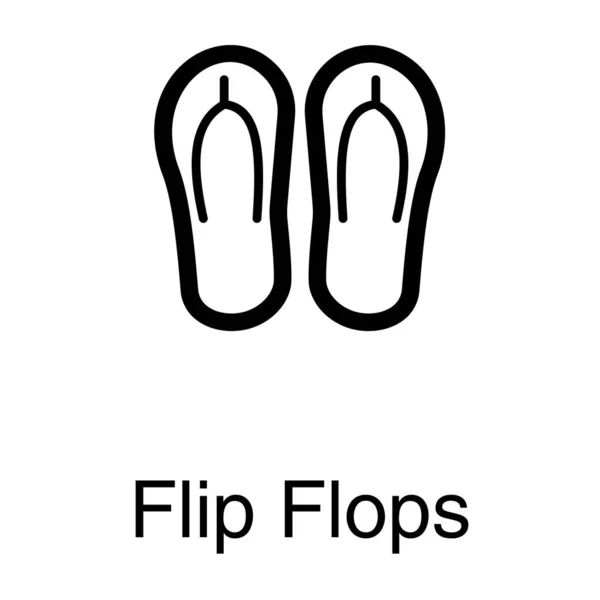 Flip Flop Vector Diseño Línea — Archivo Imágenes Vectoriales