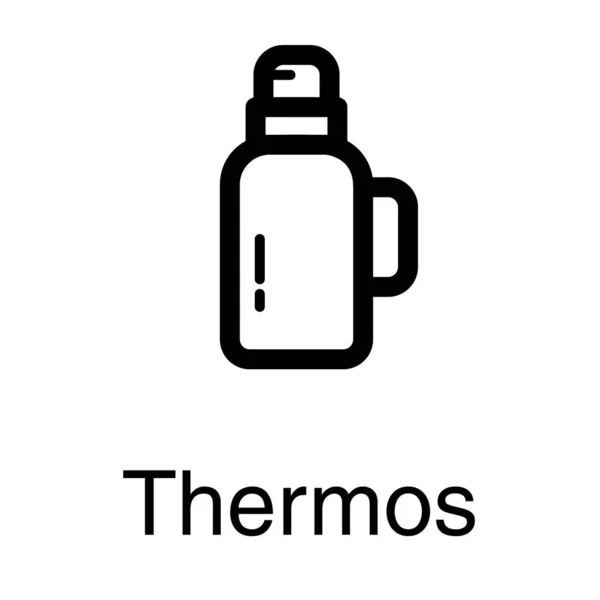 Thee Thermos Vector Lijn Ontwerp — Stockvector