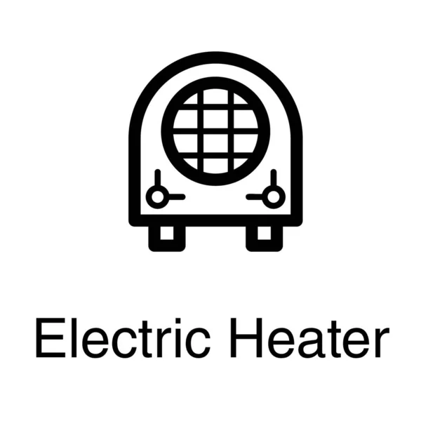 Vettore Riscaldatore Elettrico Linea Progettazione — Vettoriale Stock
