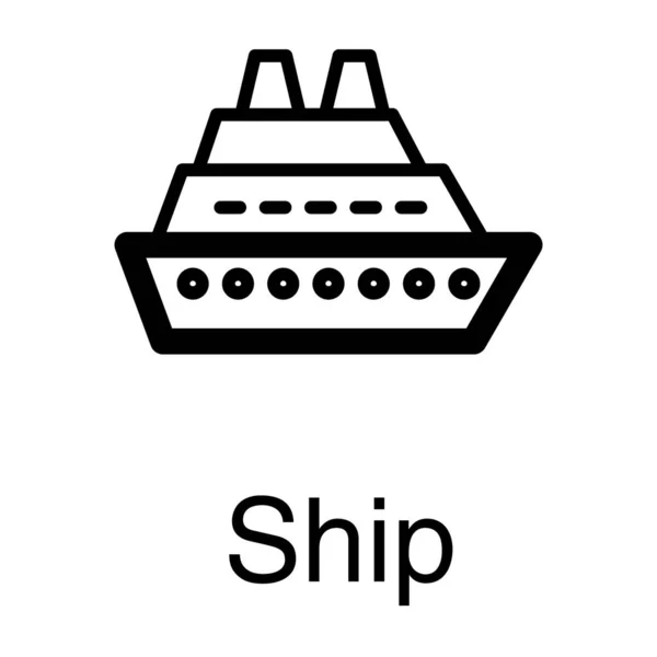 Cruise Ship Vector Line Design — Stock Vector