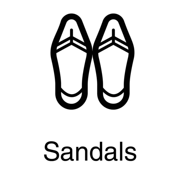 Pasangan Garis Dari Desain Vektor Sandal - Stok Vektor