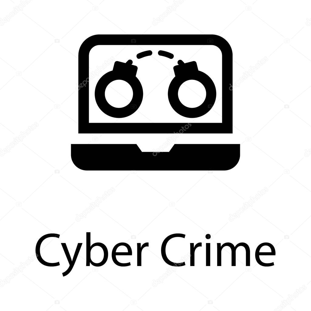 Solid online cyber crime vector design 