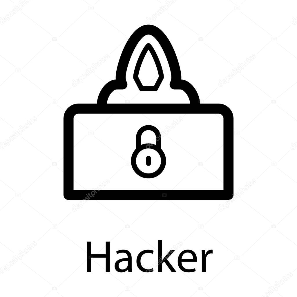 Software hacker vector in line design 