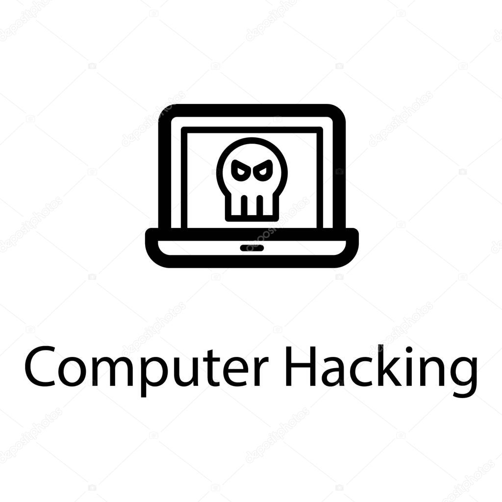 Computer hacking vector in line design 