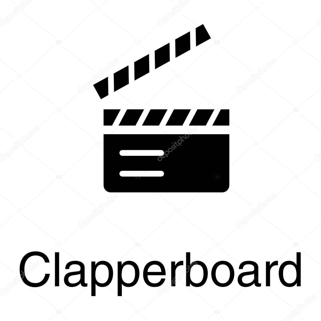 Film clapperboard vector in solid design 