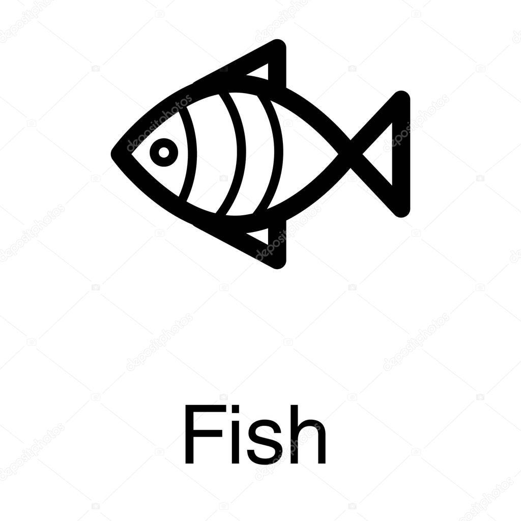Line design of aquatic fish vector 