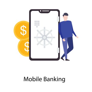 Mobil bankacılık uygulaması vektör tasarımı 