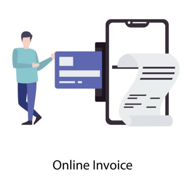 Düz online bankacılık fatura vektörü 