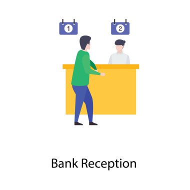 Bankacılık resepsiyon düz vektör tasarımı 