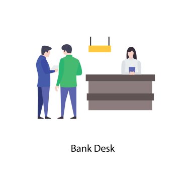 Bankacılık resepsiyon düz vektör tasarımı 