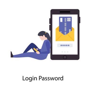 Düz tasarımda bankacılık uygulama vektörü 