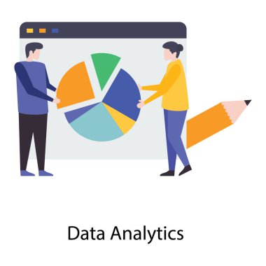 Veri analitiği düz vektör illüstrasyonu 