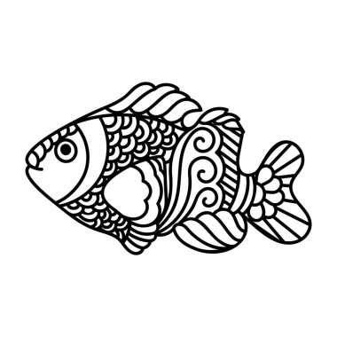 Palyaço balık simgesi vektör tasarımı 