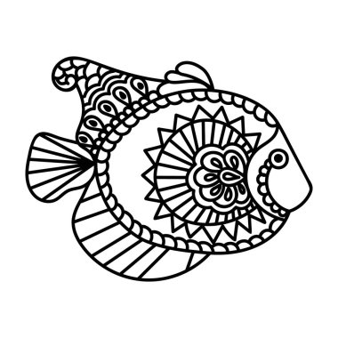 Palyaço balık simgesi vektör tasarımı 