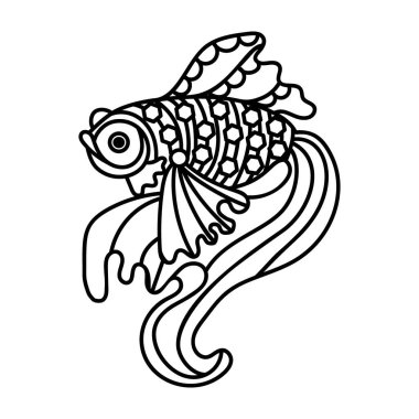 Palyaço balık simgesi vektör tasarımı 