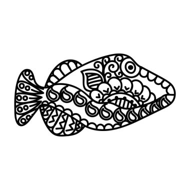 Elle çizilmiş vektör dekoratif balık 