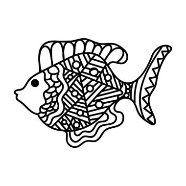 Palyaço balık simgesi vektör tasarımı 