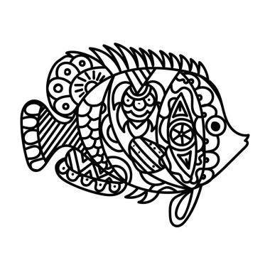Palyaço balık simgesi vektör tasarımı 