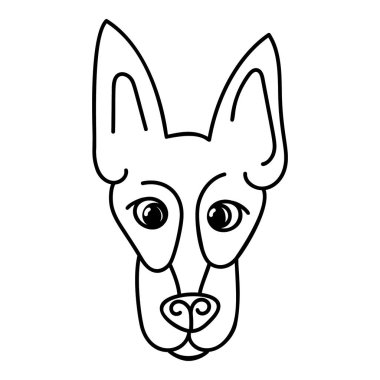 Doberman pinscher vektör el çizimi tasarımı 