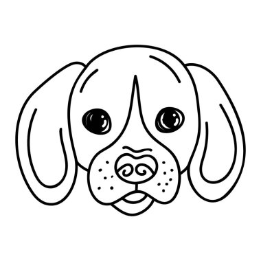 Köpek yüz vektör portre tasarımı 