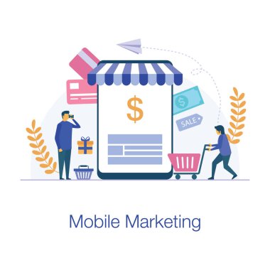 Mobil bankacılık illüstrasyon vektör tasarımı 