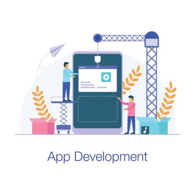 Düz uygulama geliştirme vektör tasarımı 