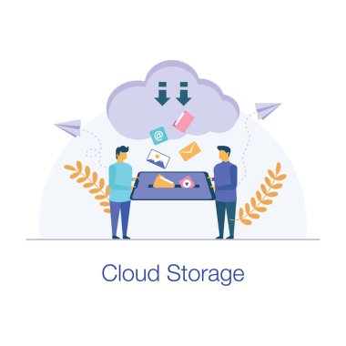 Bulut depolama illüstrasyon vektör tasarımı 