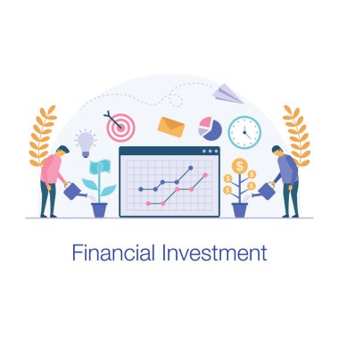 Finansal yatırım illüstrasyon vektörü 