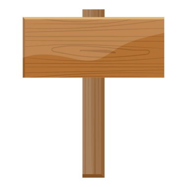 Ahşap tabela simgesinin düz tasarımı.
