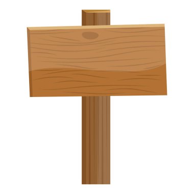 Karikatür ahşap billboard simgesi düz tasarım.
