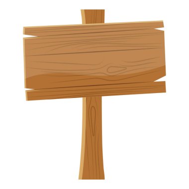 Ahşap tabela simgesinin düz tasarımı.