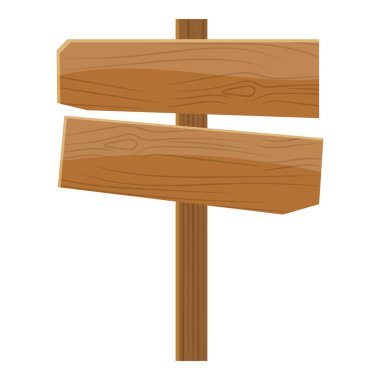Ahşap tabela simgesinin düz tasarımı.