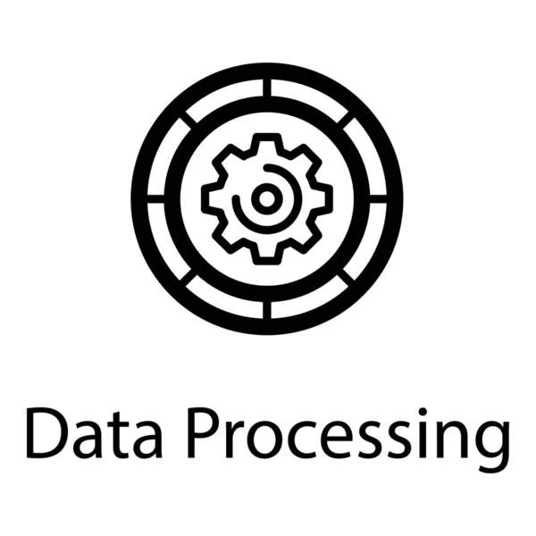 Vecteur Traitement Données Dans Conception Ligne — Image vectorielle