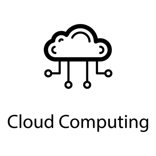 Vettore Cloud Computing Nella Progettazione Linee — Vettoriale Stock