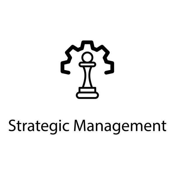Projeto Vetor Gerenciamento Estratégico Linha —  Vetores de Stock