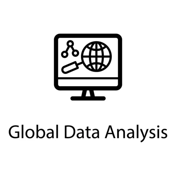Desain Vektor Analisis Data Global Garis - Stok Vektor