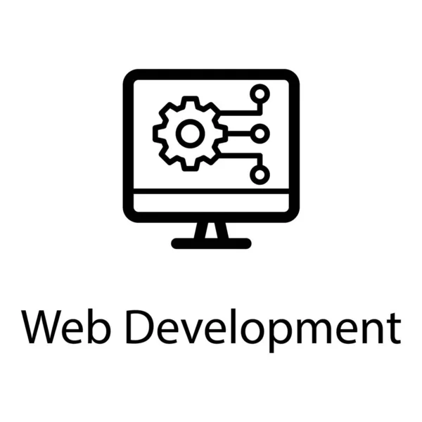 Vetor Desenvolvimento Web Design Linha — Vetor de Stock