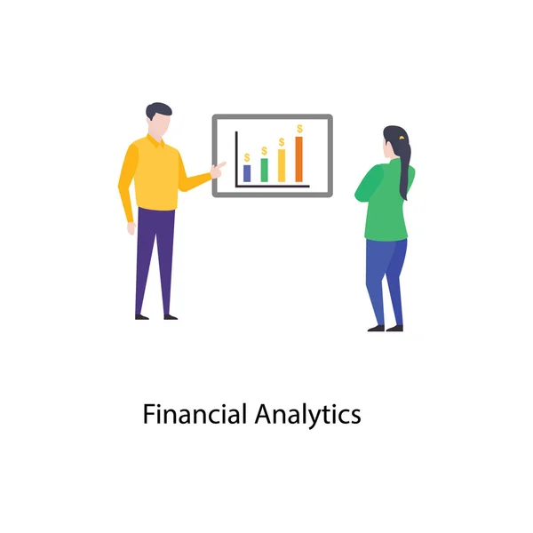 Finanzanalytik Vektor Flachem Design — Stockvektor