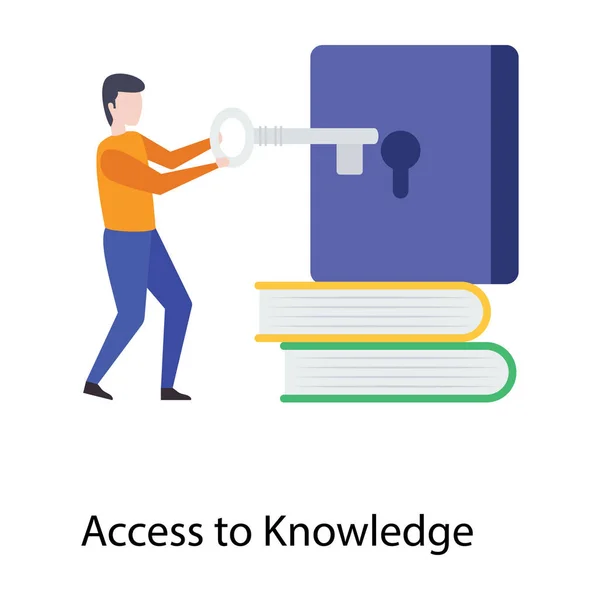 Επίπεδη Εικόνα Της Πρόσβασης Στη Γνώση — Διανυσματικό Αρχείο