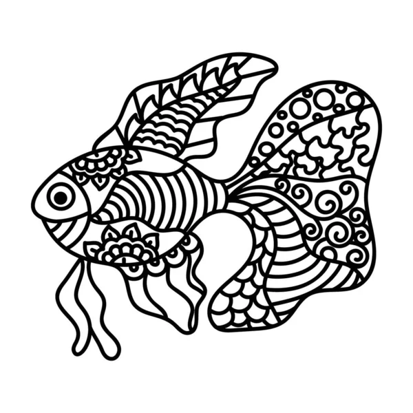 Elle çizilmiş vektör dekoratif balık 