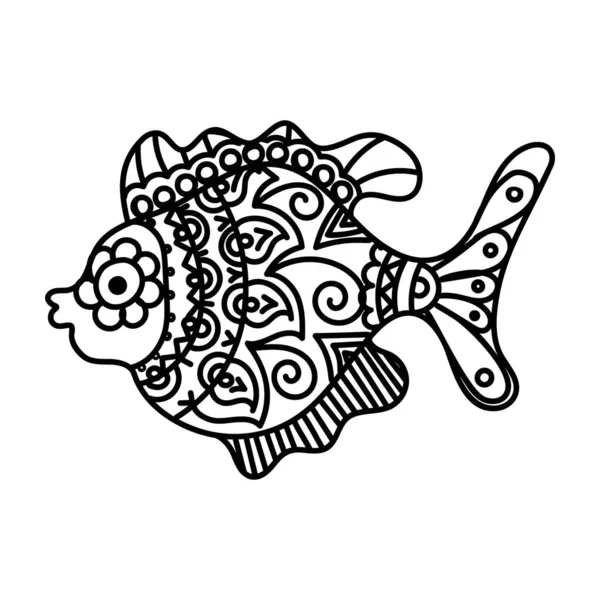 Dekorativní Ryby Kreslené Vektorech — Stockový vektor