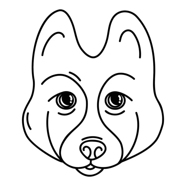 Laika Perro Retrato Dibujado Mano Vector — Vector de stock