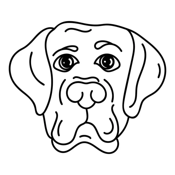 Retrato Bulldog Doméstico Desenhado Mão — Vetor de Stock