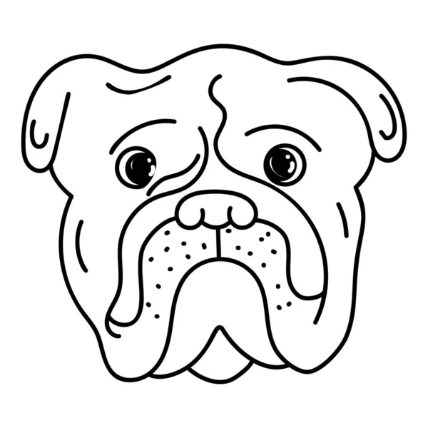 Retrato Bulldog Doméstico Dibujado Mano — Vector de stock