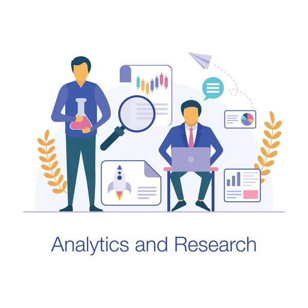 Návrh Ploché Analytiku Výzkum — Stockový vektor