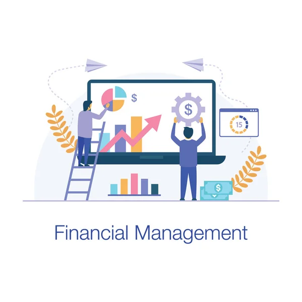 Návrh Plochý Finanční Management — Stockový vektor
