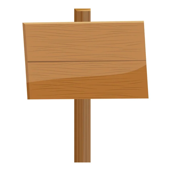 Cartoon Wooden Billboard Icon Flat Design — Stock Vector
